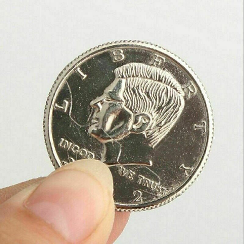 Creative Mouth Close-Up Magic Bite Out Quarter Magic Trick & Restored Half