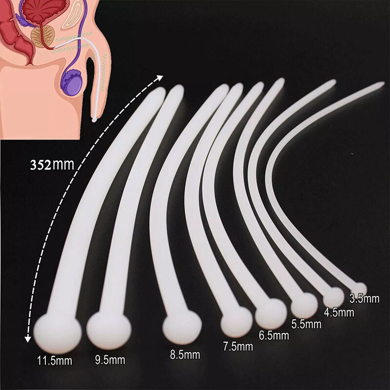 Waterproof Silicone Sounding Soft Penis Stretcher Stretching Dilator Plug Male