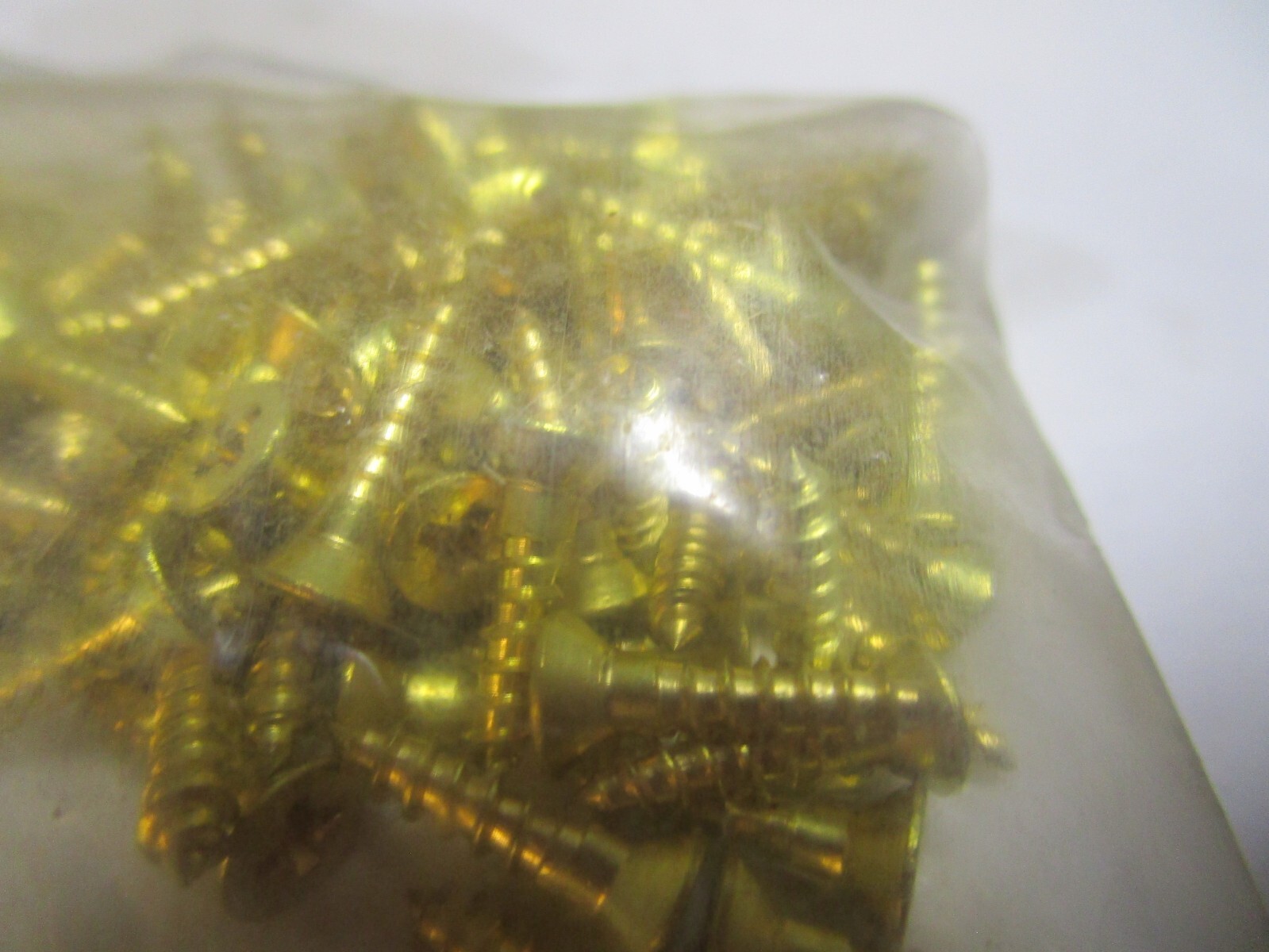 #4-22 x 1/2" Flat Head Phillips Sharp Point Plain Brass Wood Screw QTY 100
