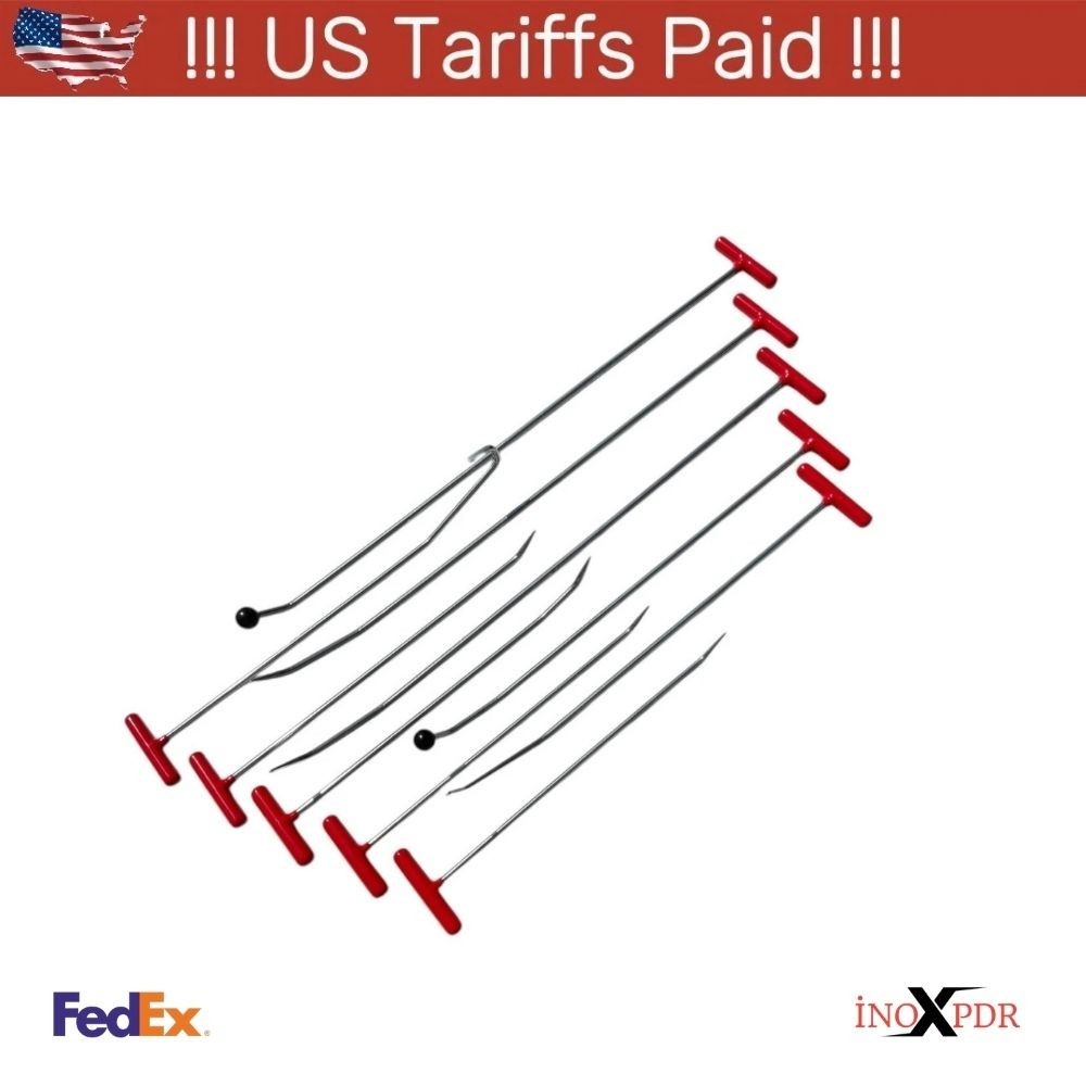 Arklow Edition” 10 Pieces White Steel Paintless Dent Repair Rod Set with PDRinox