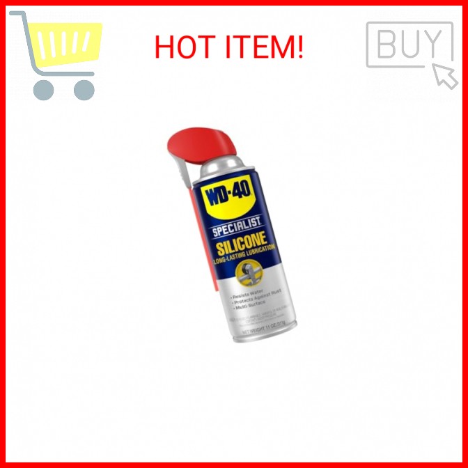 WD-40 Specialist Silicone Lubricant with SMART STRAW SPRAYS 2 WAYS, 11 OZ