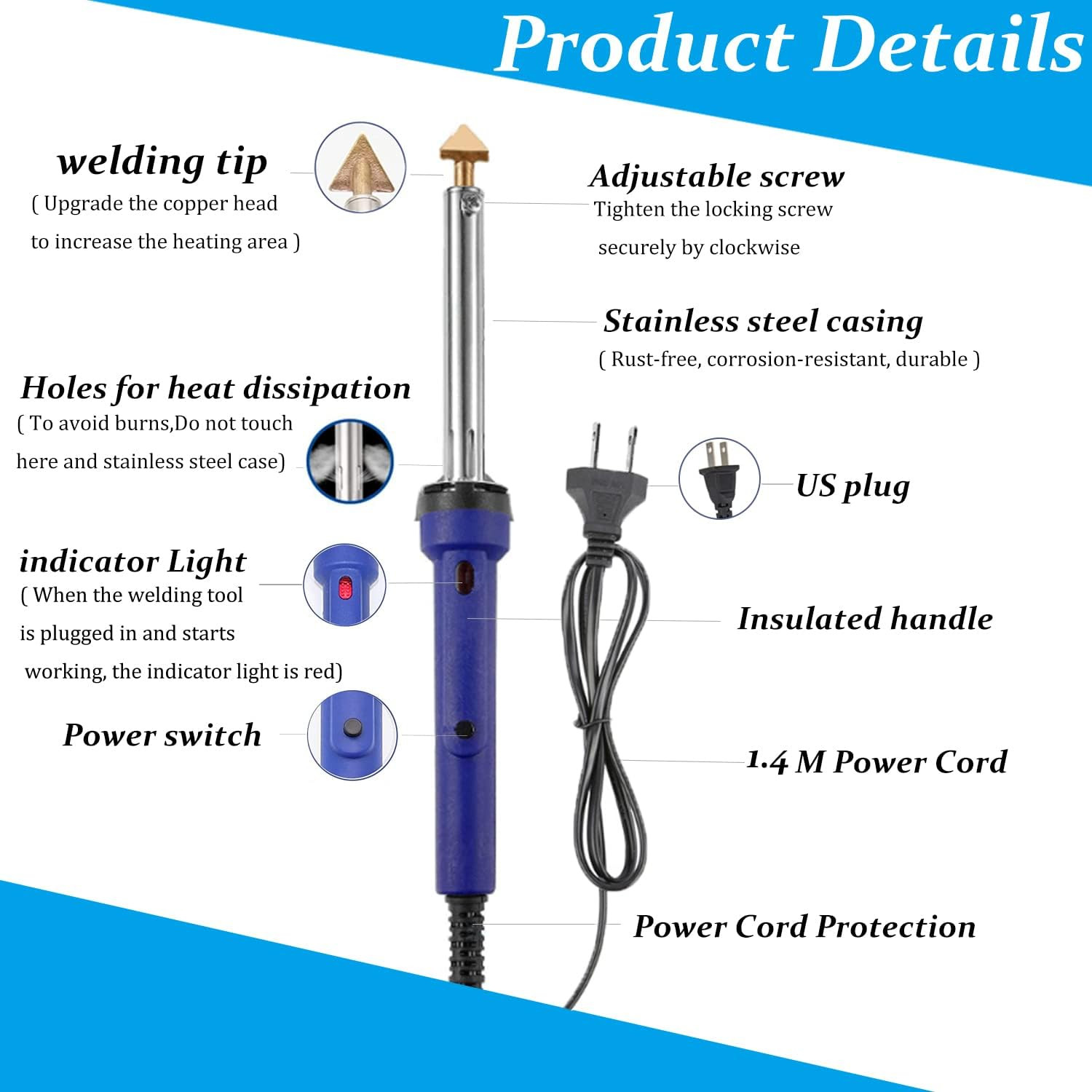 100W Plastic Welding Kit 2 in 1 with 121Pcs Rods | Professional Surface Repair T