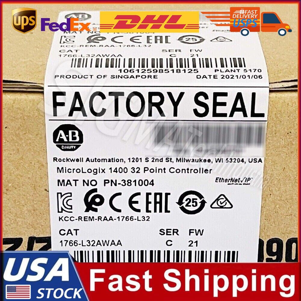 New Factory Sealed AB1766-L32AWAA MicroLogix1400 32 Point Controller USA
