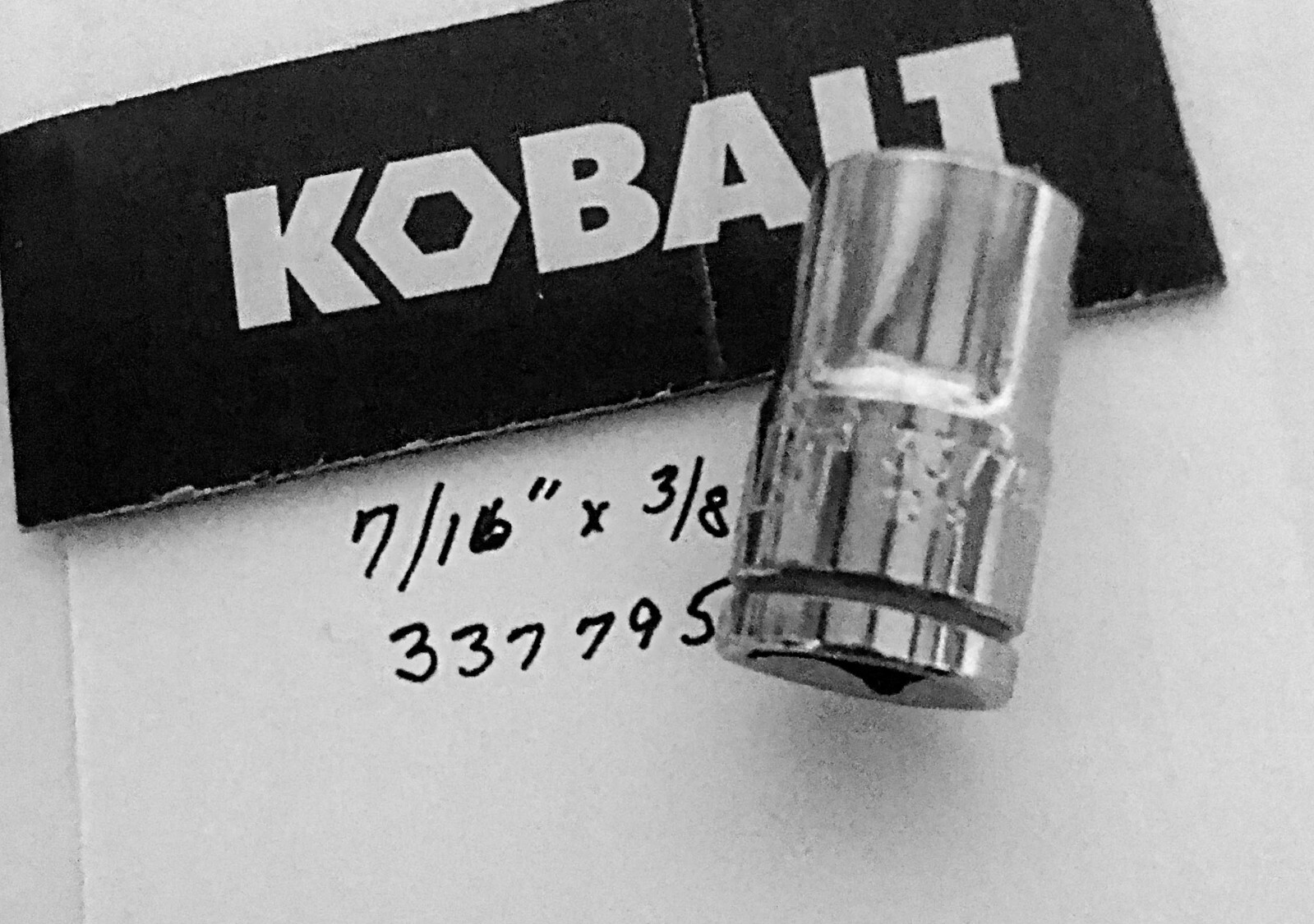 Kobalt  7/16" x 3/8" Dr Standard Chrome Socket  6 Pt  # 337795 Free USA Shipping