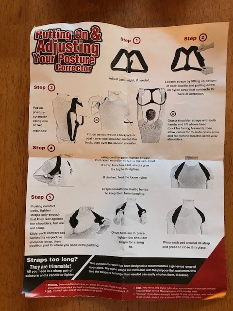 MDS UNISEX Adjustable Posture Support Corrector Brace One Size NWT FAST SHIPPING