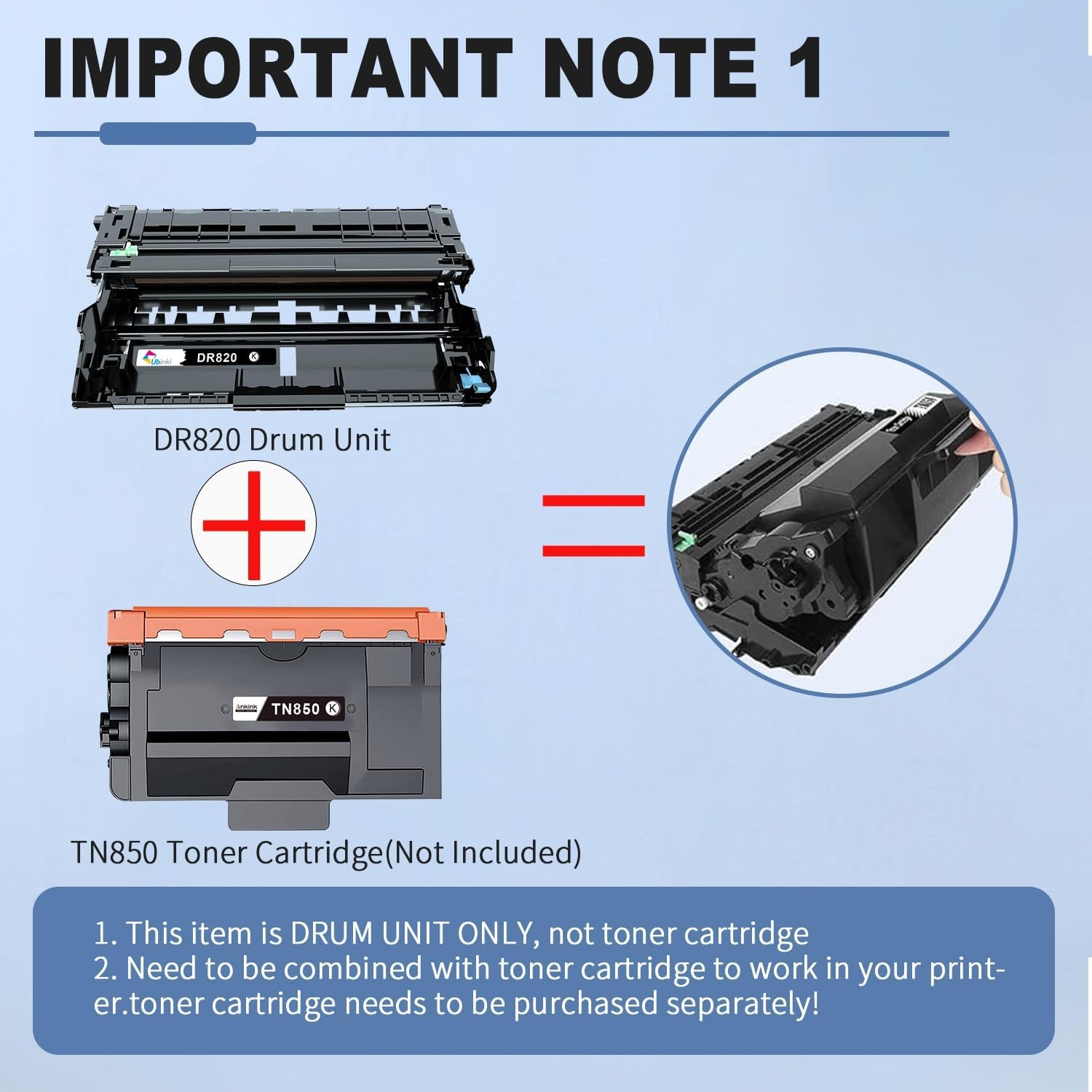 Compatible Drum Unit Replacement for Brother DR820 DR-820 DR 820 Drum (2-Pack)