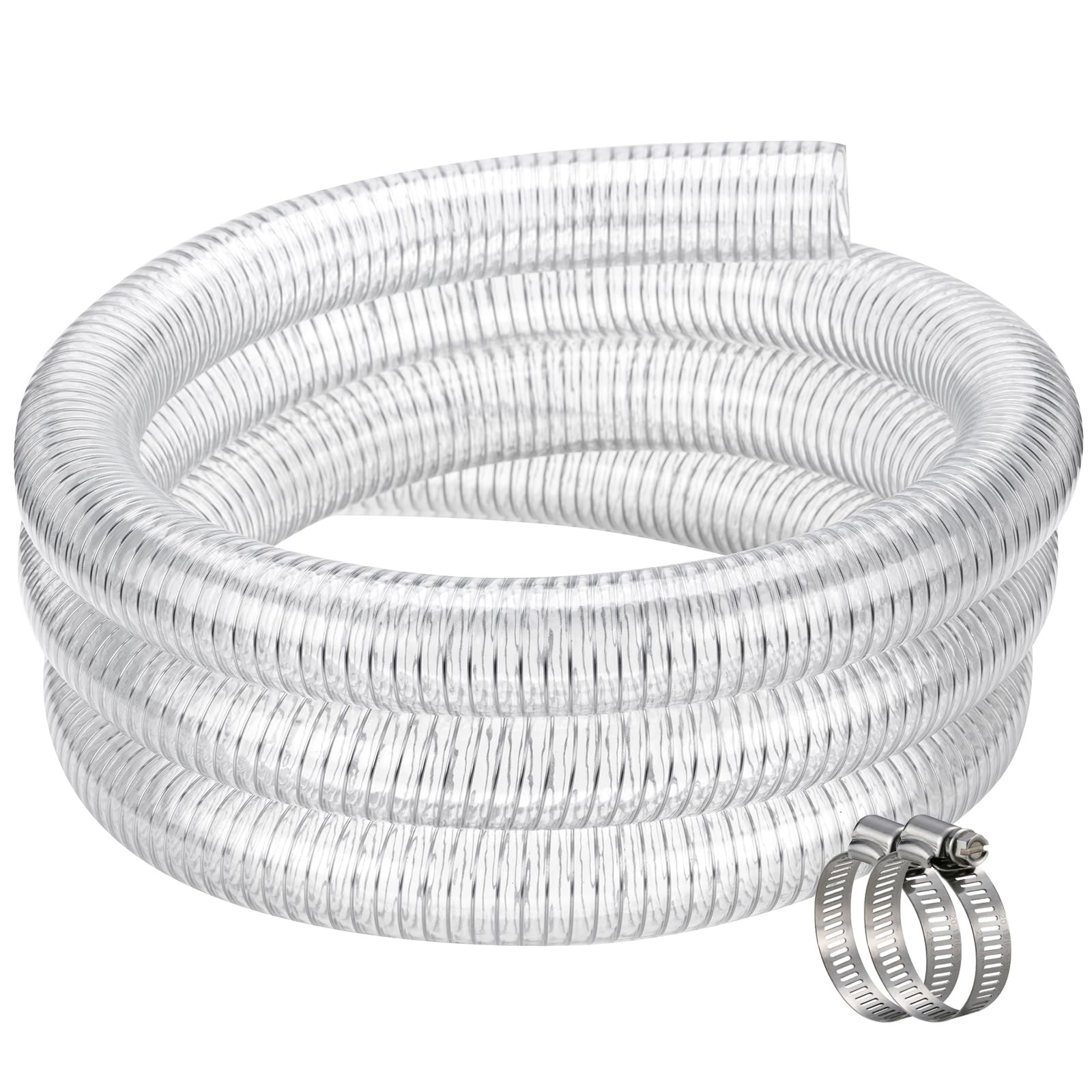 ZY-hosetube Clear Wire Reinforced Flexible Hose 1 1/4" id - 25ft 1 ID
