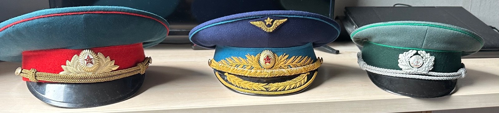 Three Soviet Visor Hats