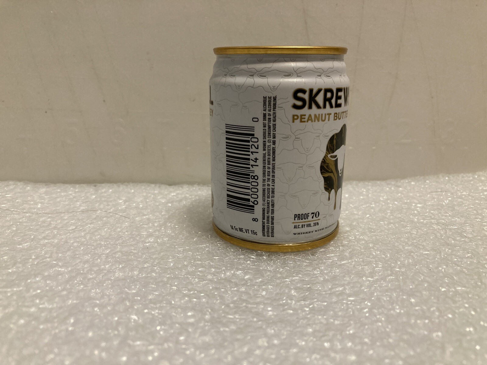 EMPTY SKREWBALL PEANUT BUTTER WHISKEY 100ML CAN. EMPTY. MAN CAVE DECOR