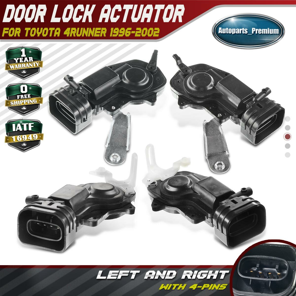 4x Door Lock Actuator Front & Rear for Toyota 4Runner Sport Utility 2000-2002