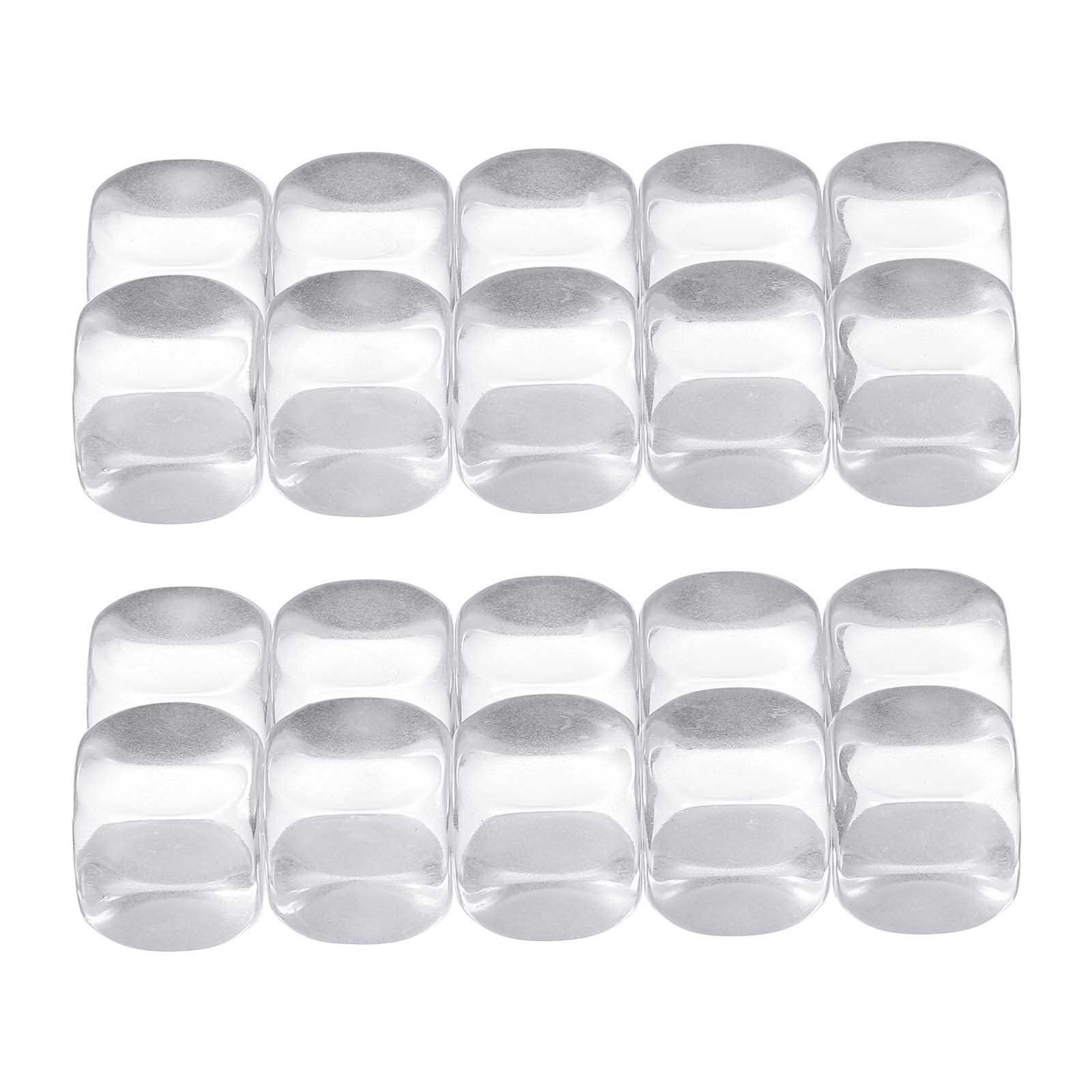 16 mm Clear Dice Blank 100 Pcs Rounded Corner with Smoothed Surface White
