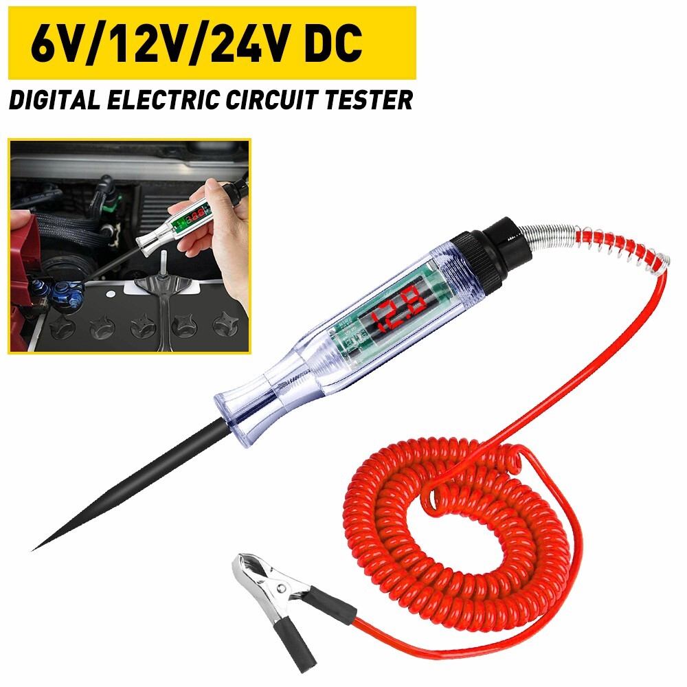 Car Circuit Tester Pen Auto Fuse Test Probe Light Tool For 6V 12V 24VDC Voltage