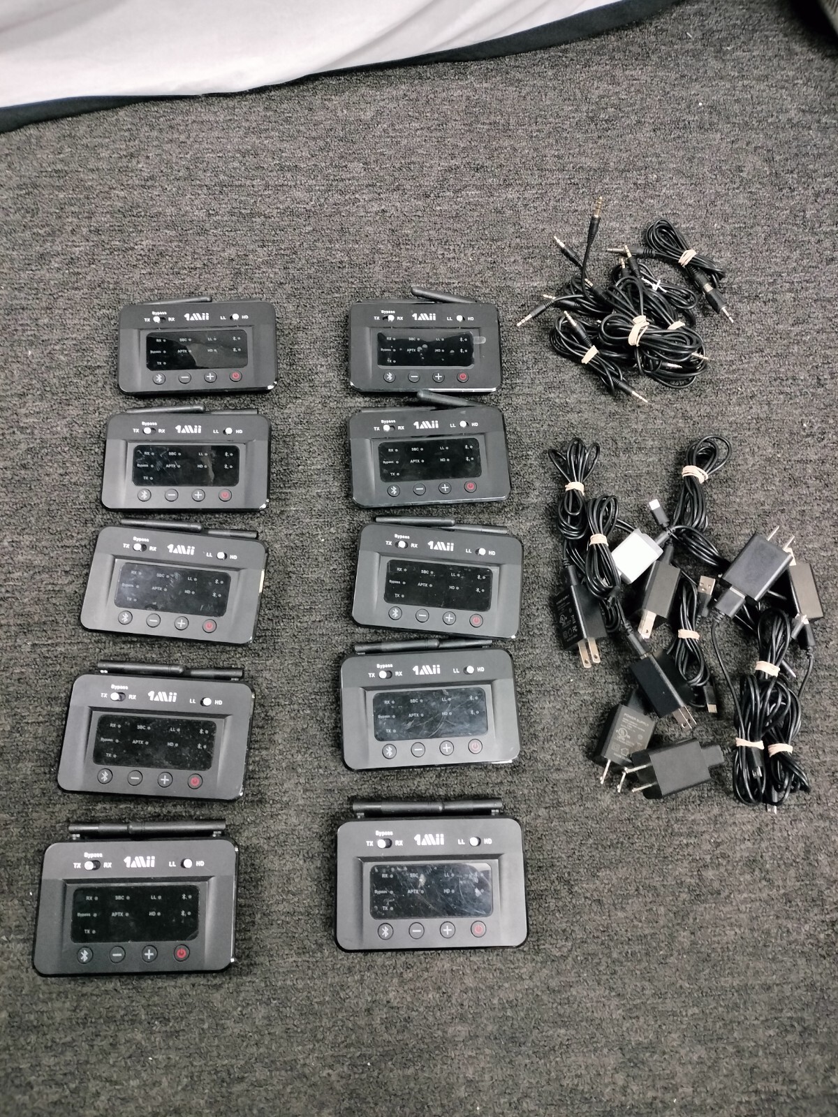 (LOT OF 10) 1Mii B03 Bluetooth  Tx & Rx w/ USB Adapter & 3.5mm Cable