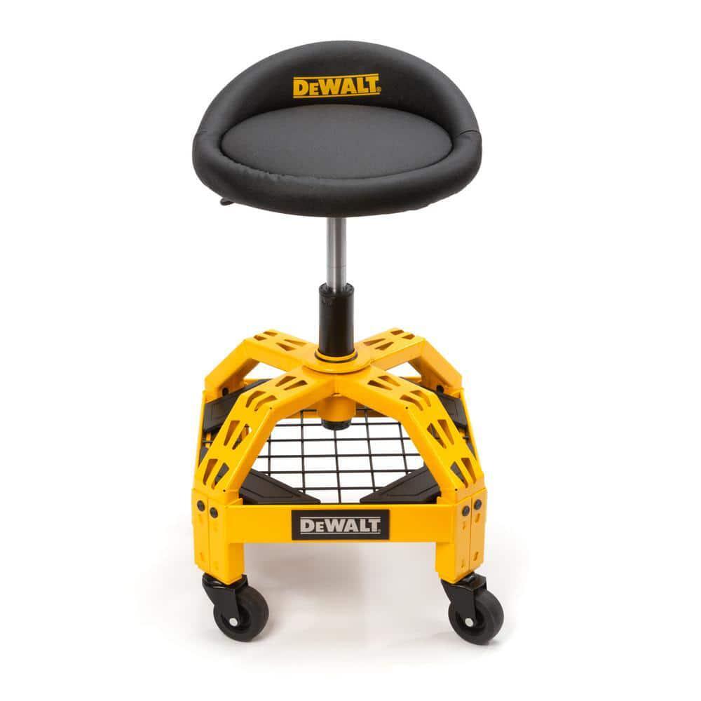 Dewalt Adjustable Shop Garage Stool Rolling Casters Steel Frame DXSTAH025 New