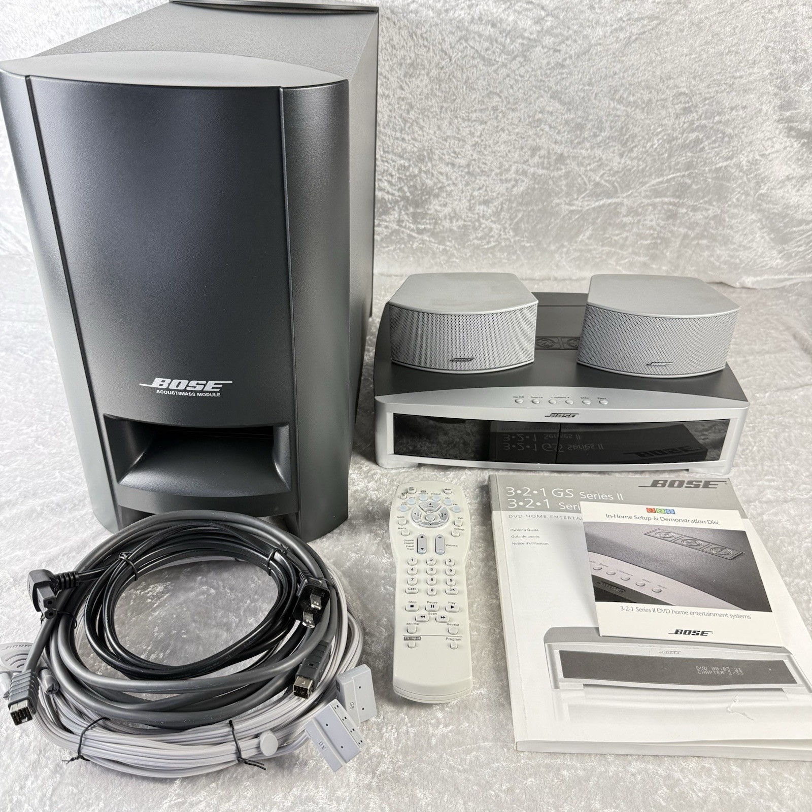 Bose 321 GS Series II DVD Home Theater System Remote OEM Cables Tested Complete