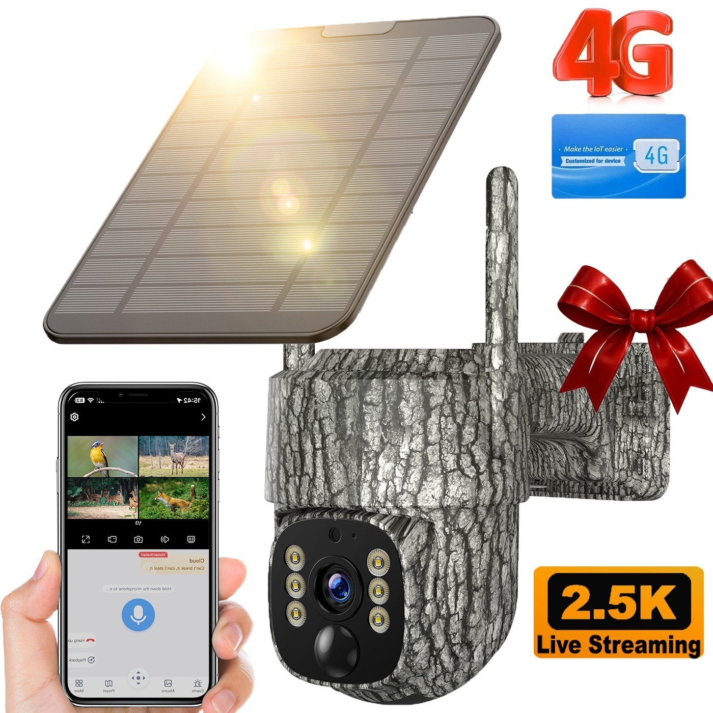 Campark 4G Solar Powered Cellular Trail Camera Live Stream Waterproof Pan/Tilt