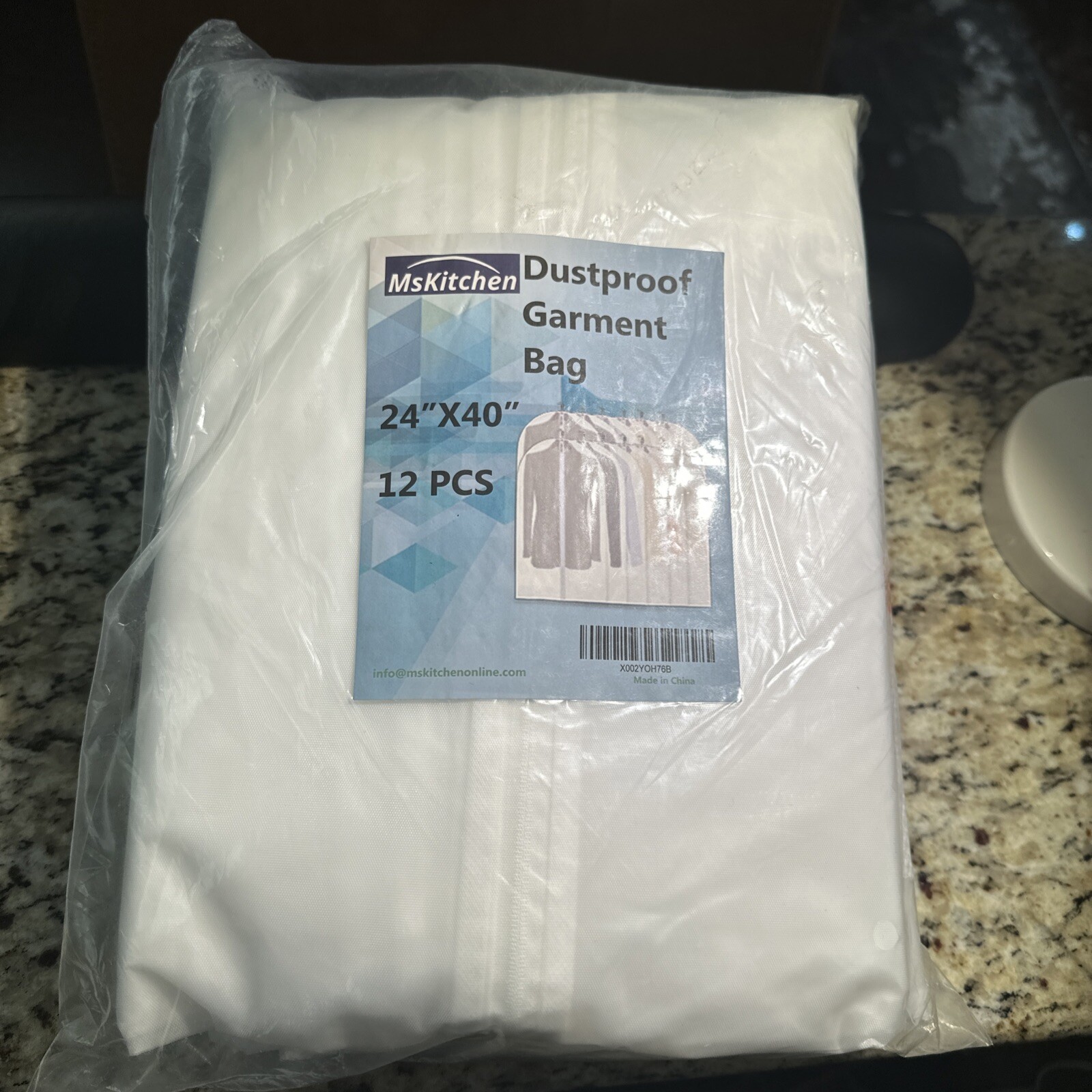 Mskitchen Dustproof Garment Bags (set Of 12) 24” X 40” New