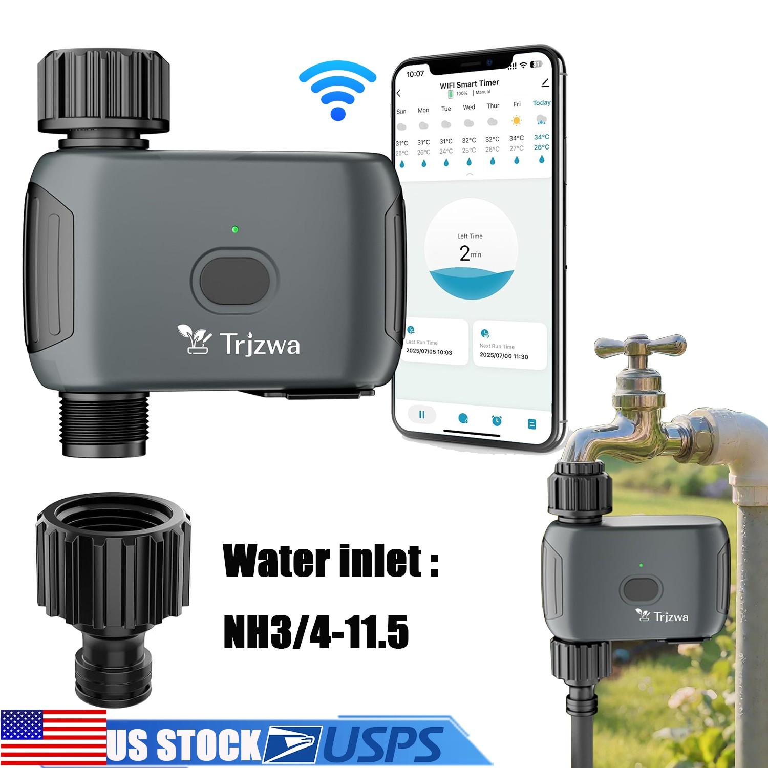 WiFi Sprinkler Controller, Smart Water Timer for Garden/Lawn - APP Control,New,l