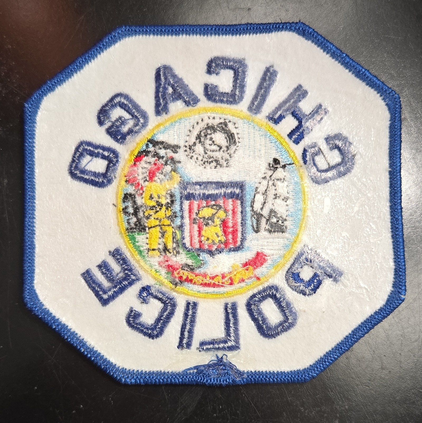 Chicago Police Embroidered Octagon Patch Blue/White - Single Patch, Illinois