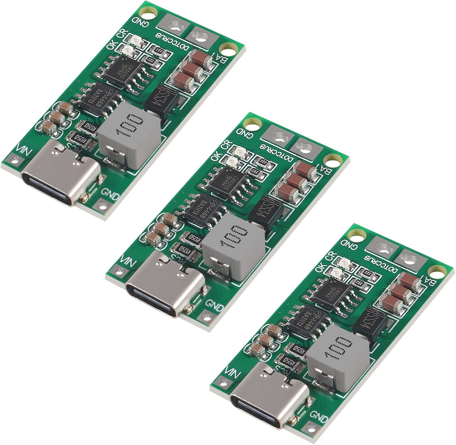 3Pcs Type C BMS 2S 3S 4S 1A 2A 4A 18650 Lithium Battery Charger Board USB C Step