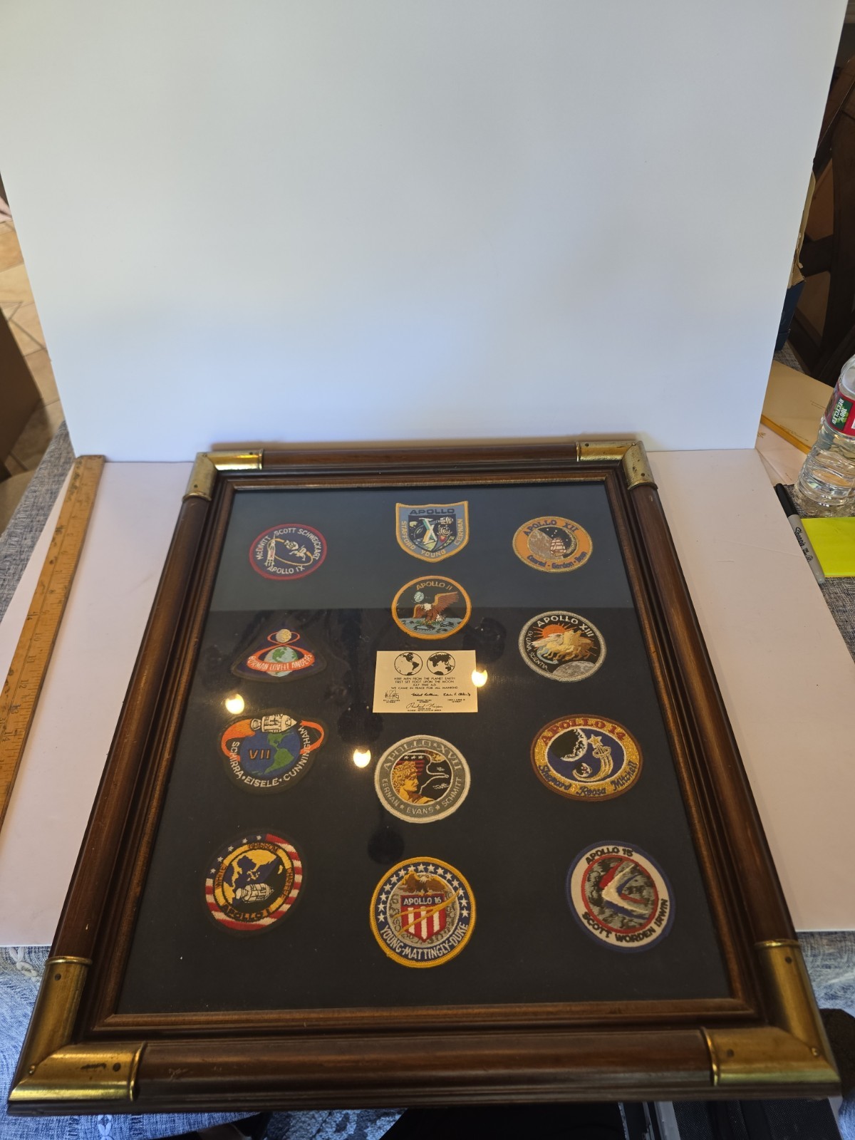 Vintage NASA Apollo Mission Patch Collection Framed Set Winco 19.5"x24"