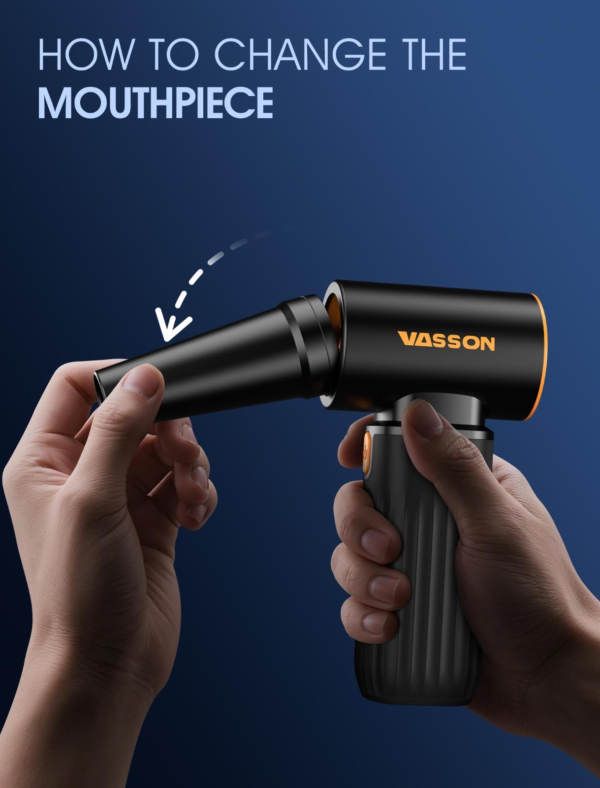 High-Speed Compressed Air Duster, 3-Speed Adjustable, 5 Nozzles, Type-C Fast Cha