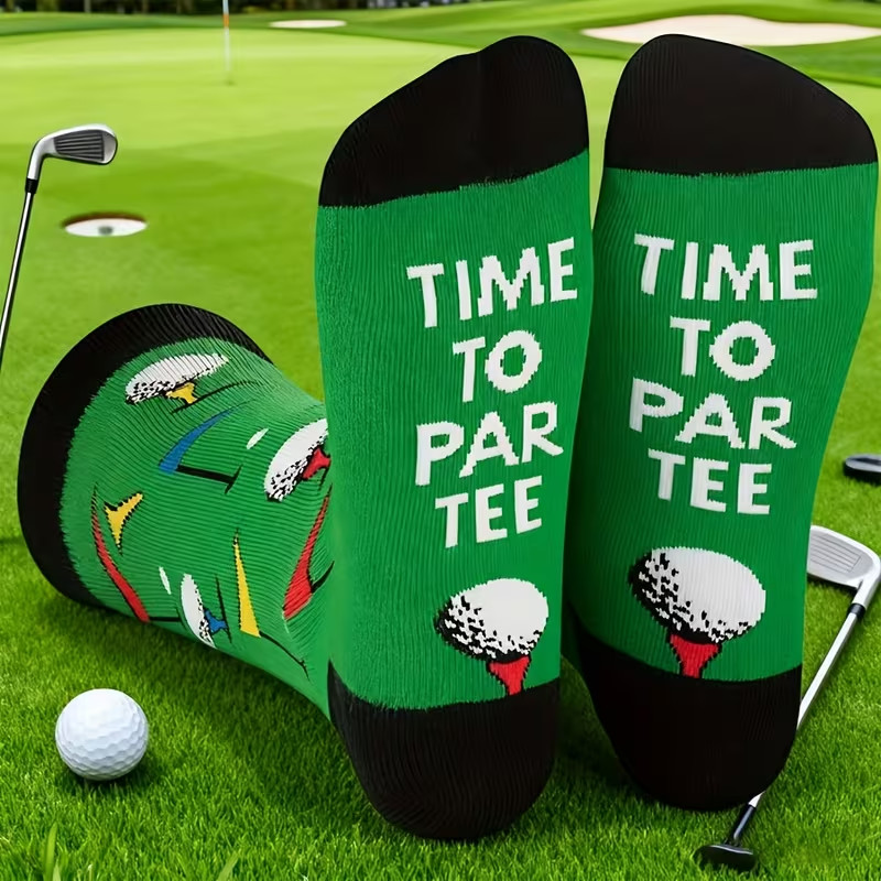 A pair of golfer novelty socks unisex adult size  novelty gift