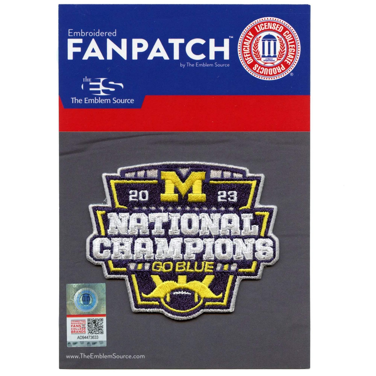 Michigan Wolverines 2023-2024 Patch National Champions Football Embroidered Go B