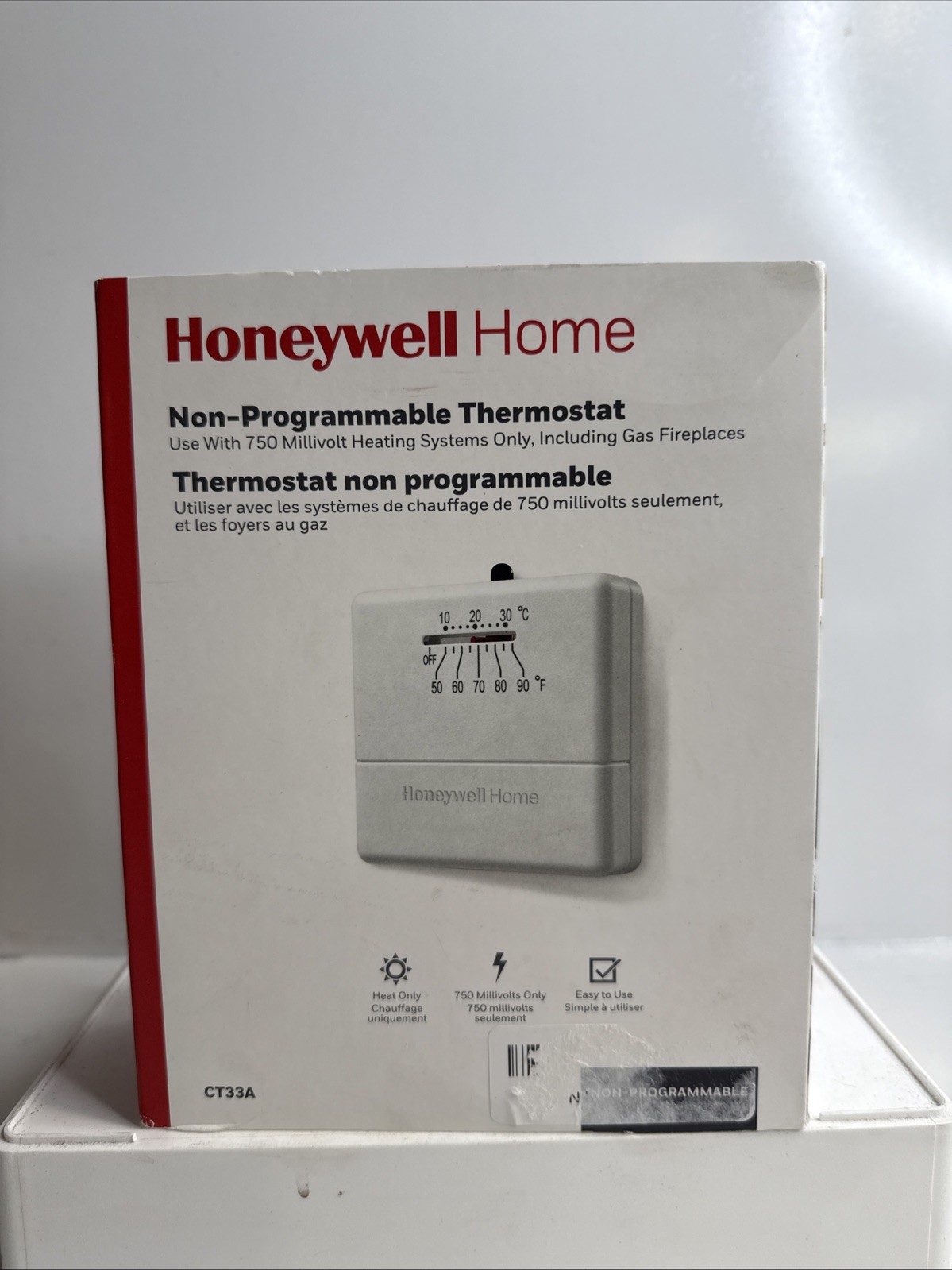 HONEYWELL HOME CT33A HORIZONTAL NON-PROGRAMMABLE THERMOSTAT TEMP CONTROL HEAT