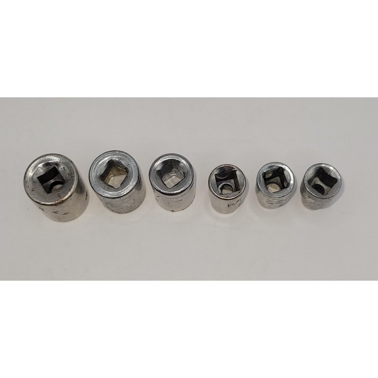 6 SAE 1/4" Drive 6PT Sockets – see description for sizes