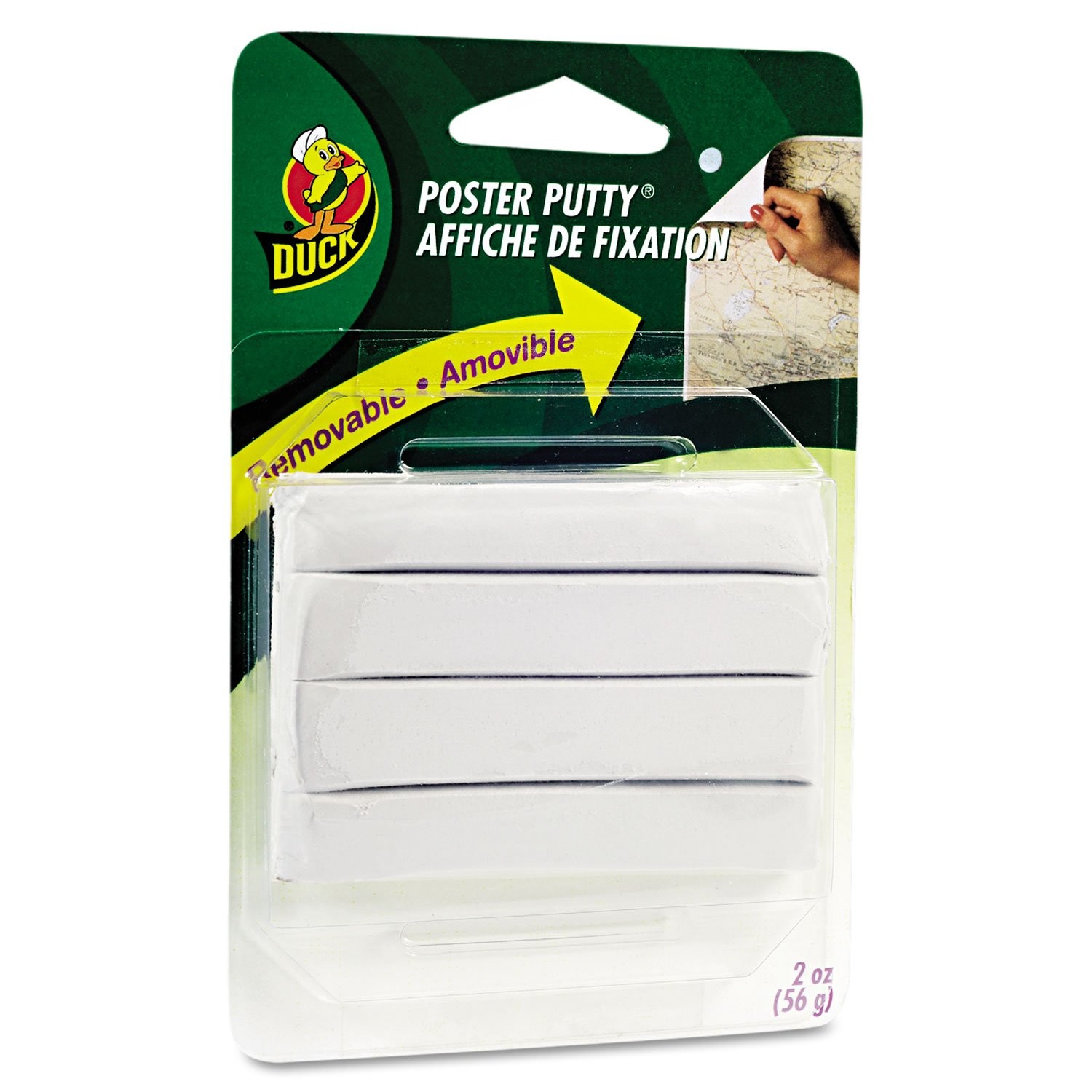 Duck PTY-2 Brand Removable Mounting Poster Putty, 2 oz., White (1436912) 2 oz.