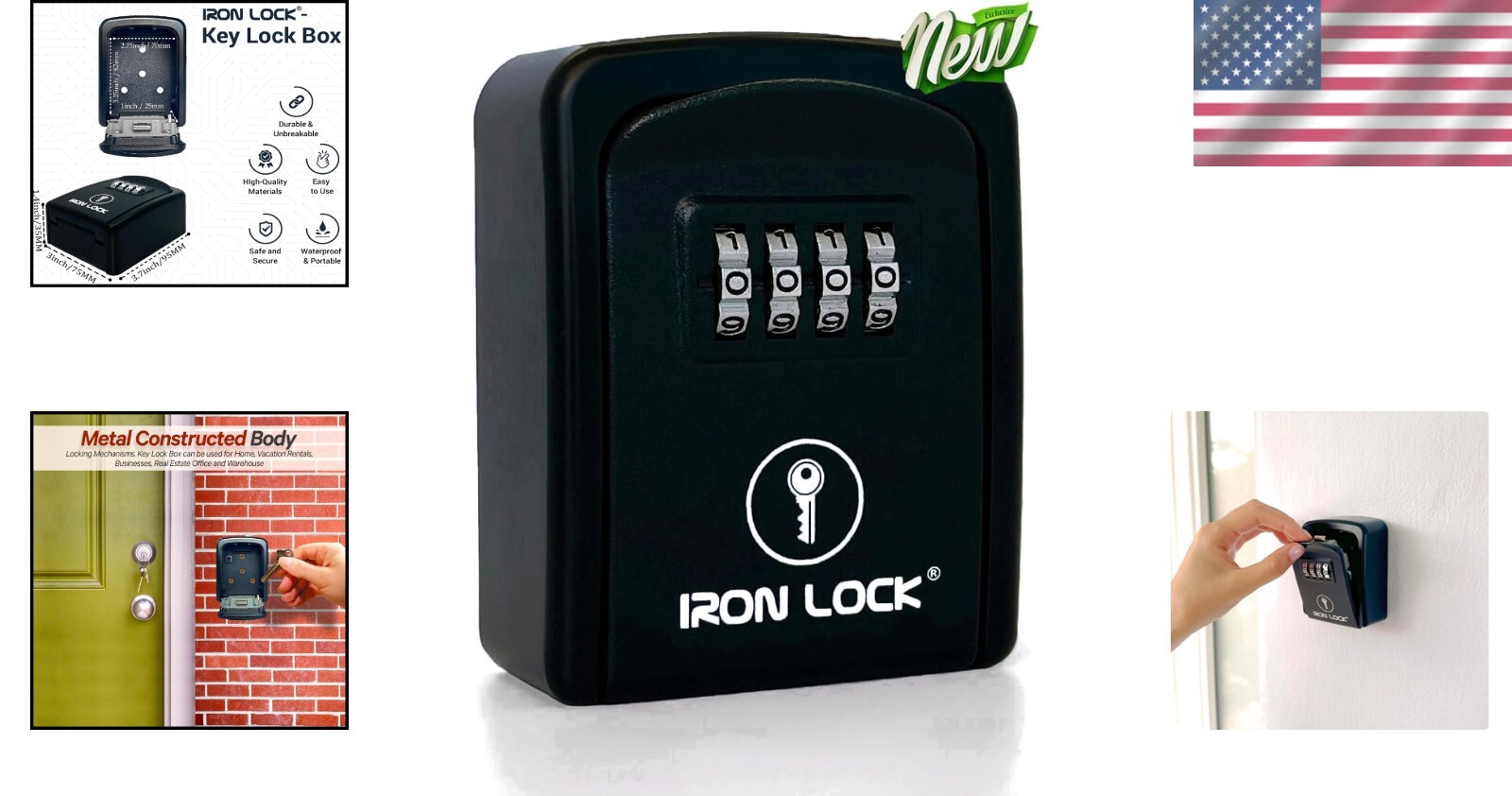 Metal Wall Mount 4-Digit Combination Lock Box - Secure Your Keys Effortlessly