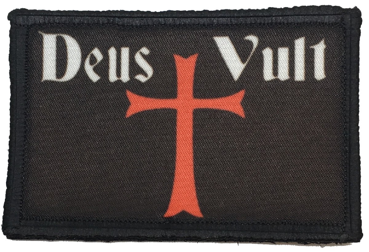 Deus Vult Crusader Cross  Knights Templar Morale Patch Tactical Hook USA