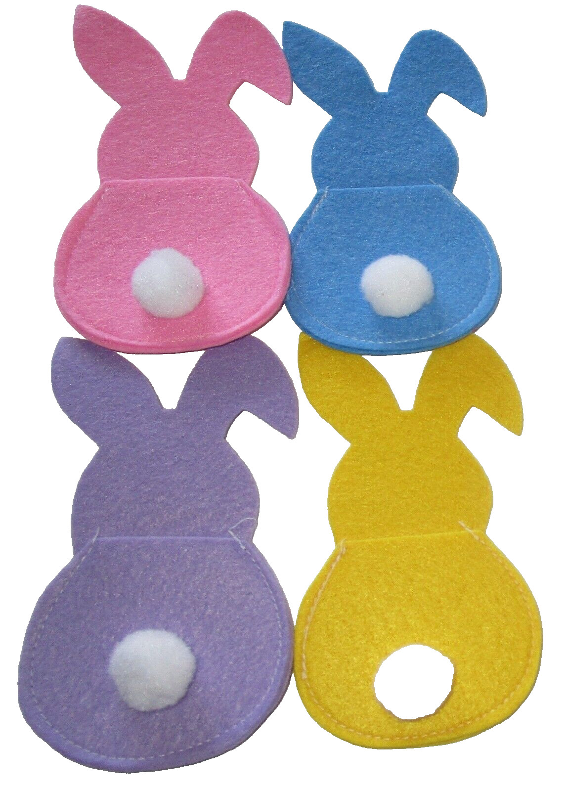 EASTER BUNNY FELT CUTLERY HOLDERS ~ Assorted Colors~Set of 4