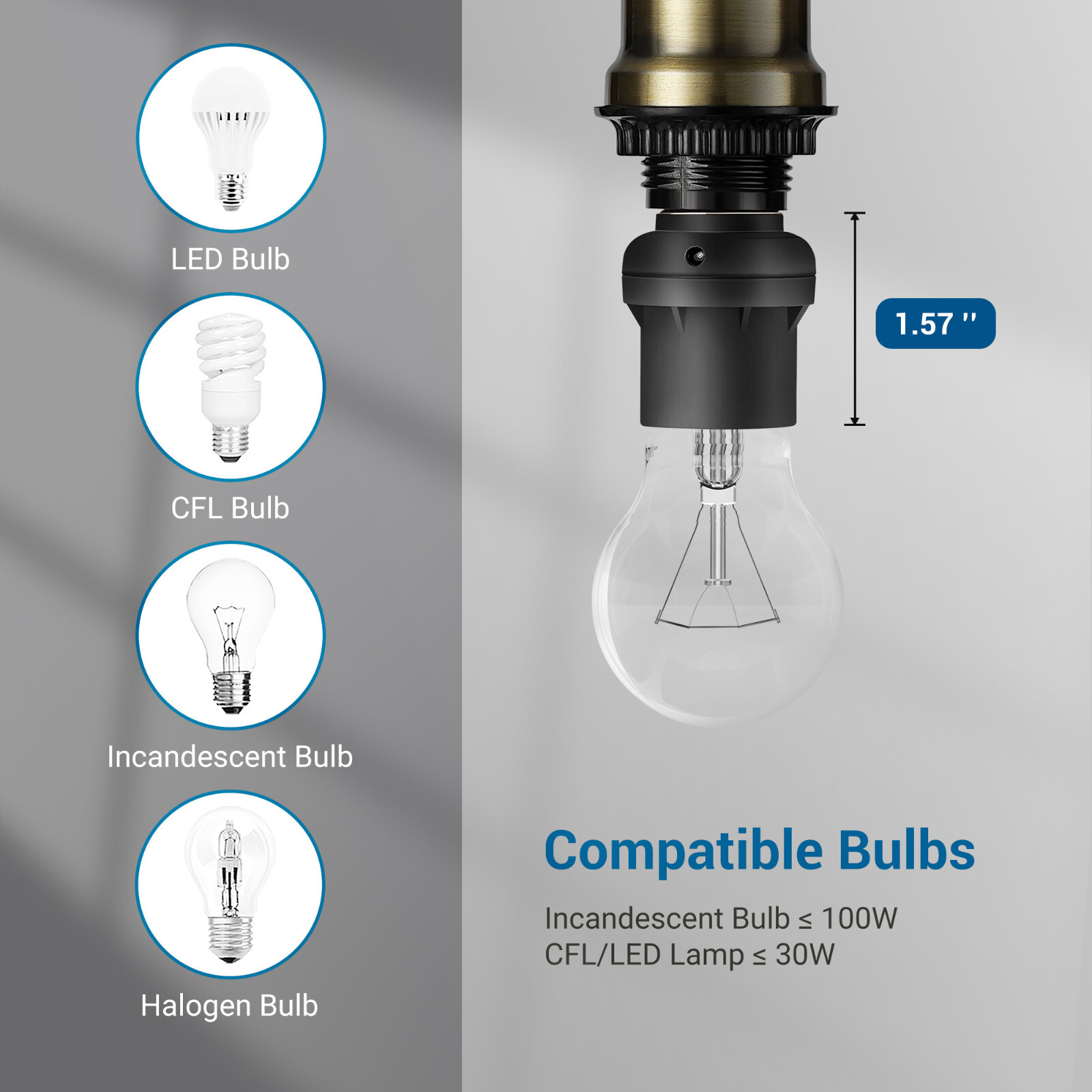 DEWENWILS 6 Pack Light Sensor Socket, Dusk to Dawn Sensor Socket, Bulb Socket