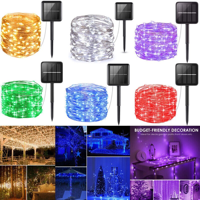 Solar String Lights Outdoor Solar Fairy Lights Waterproof LED Garden Party Decor