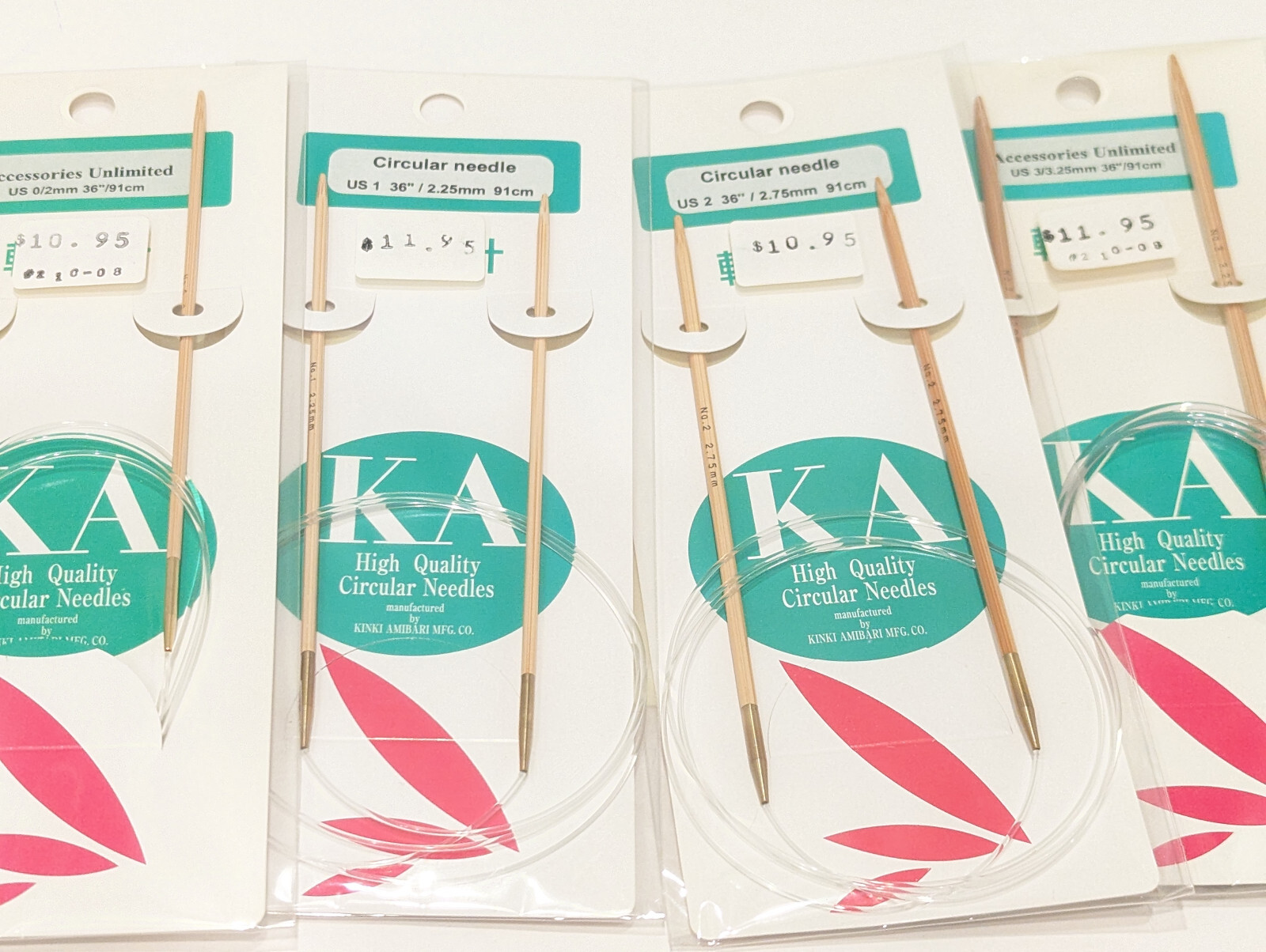 KA Bamboo Nylon Kinki Amibari Circular Needles for Smooth Knitting NEW Japan