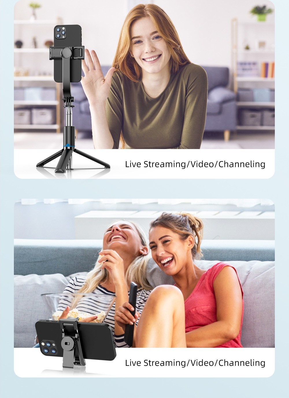 42" Cell Phone Selfie Stick Tripod Wireless Remote Extendable for iPhone/Android