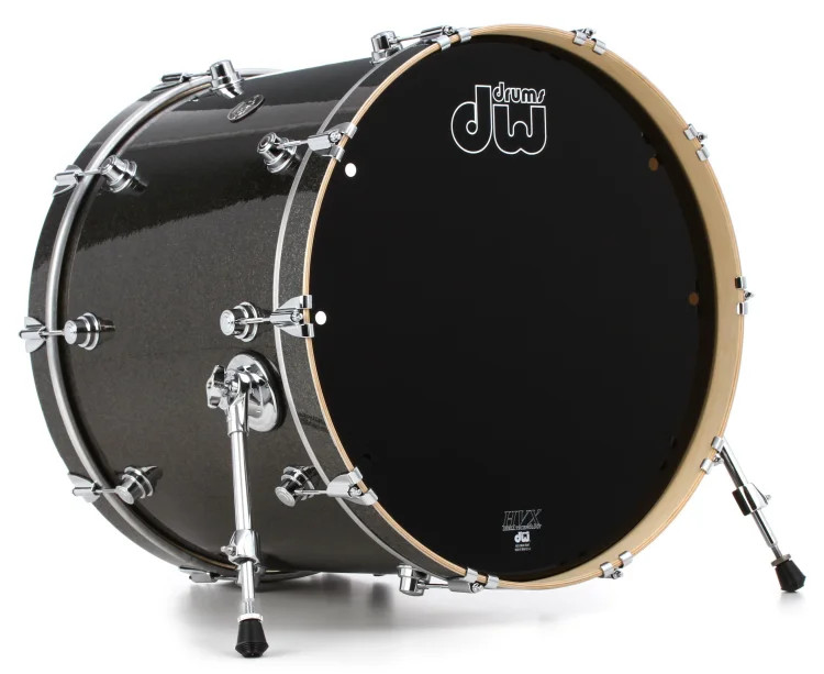 DW Performance Series Bass Drum - 18" x 22" Pewter Sparkle FinishPly
