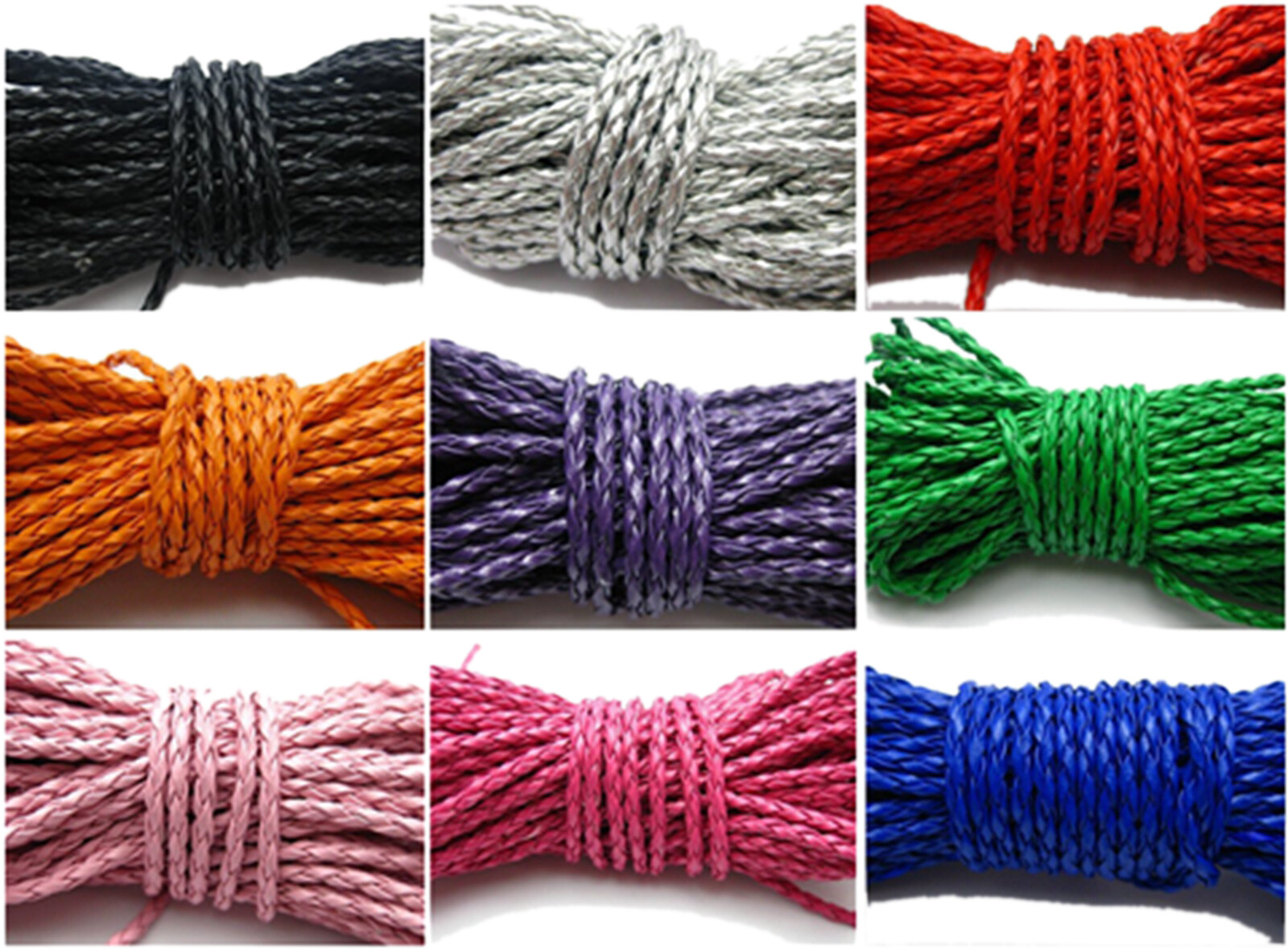 Craft DIY BOLO Braided Faux Leather String Jewelry Making Cord Trimming 3mm