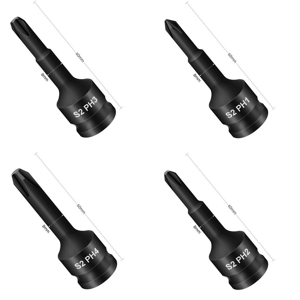 Versatile Socket Adapter Head PH1 PH2 PH3 PH4 3/8 Inch for Hexagon Socket