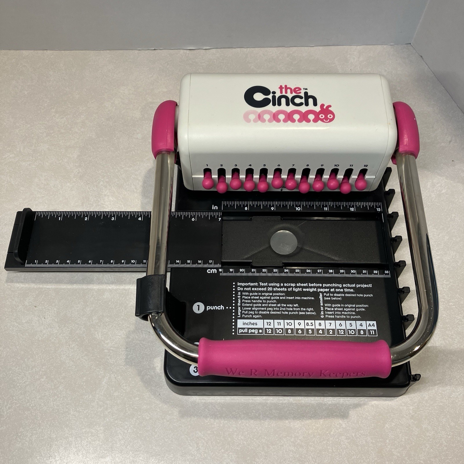 The Cinch Book Binding Machine Tool We R Memory Keepers USED Pink