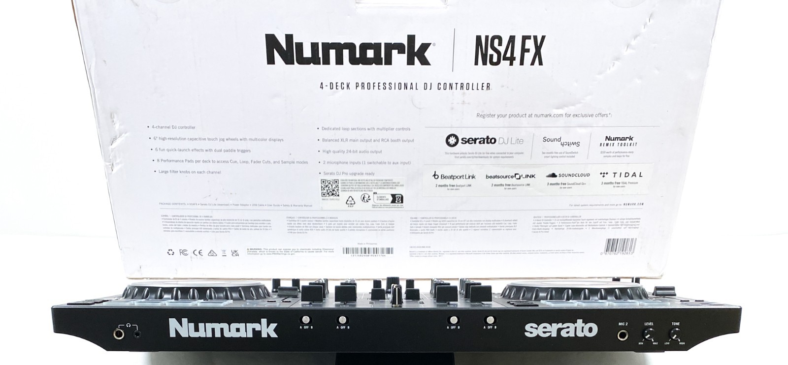 SEE VIDEO Numark NS4FX Quad Deck DJ Controller, Serato, Mixer, Loop/Sampler, EQ
