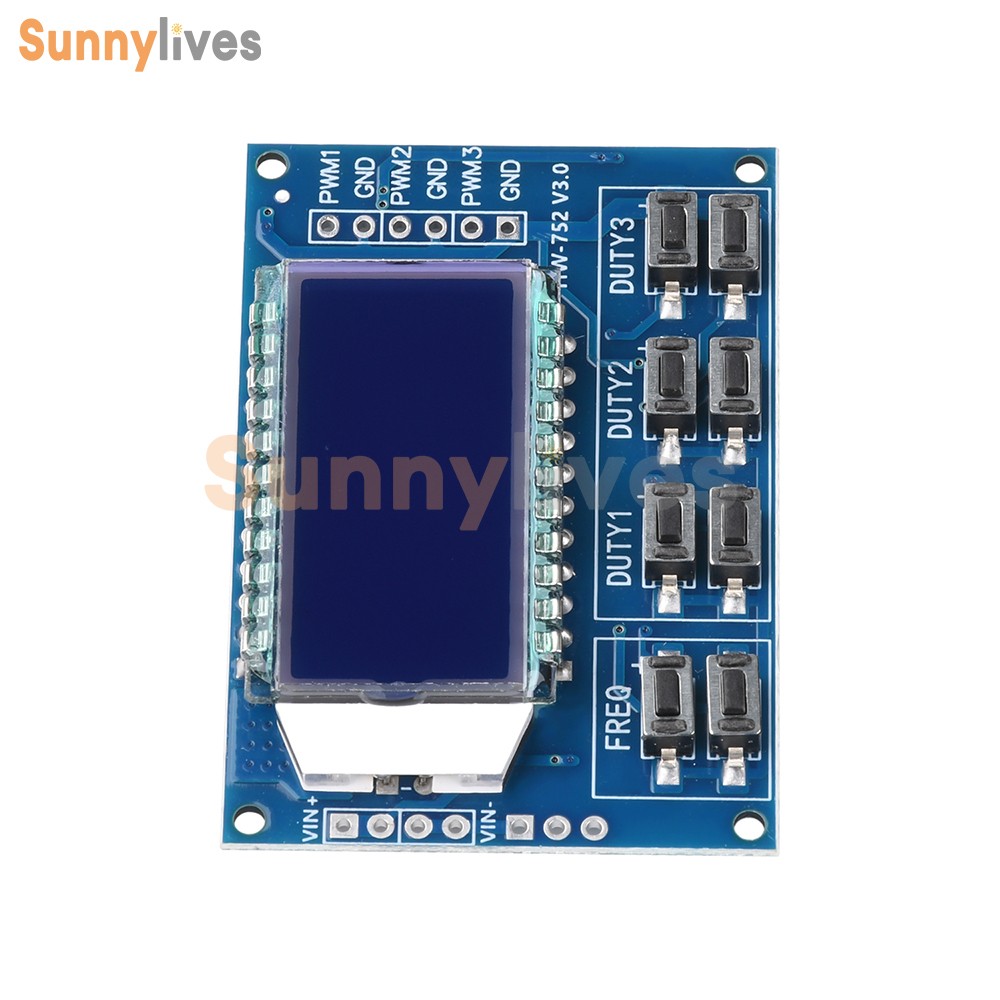 3-Channel Signal Generator PWM Pulse Wave Frequency Duty Cycle Adjustable Module