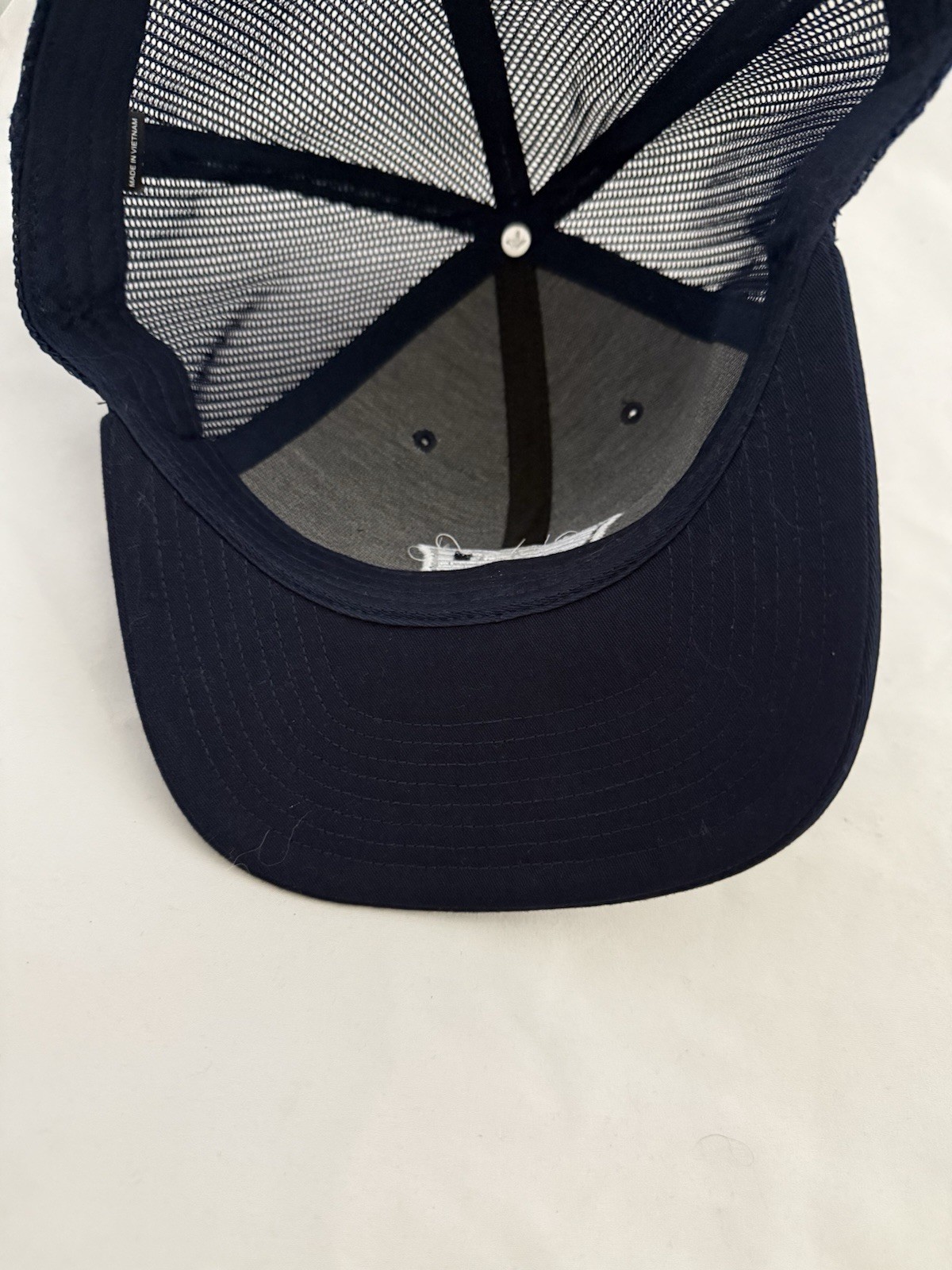 RICHARDSON Navy Blue Trucker Style HAT Cap With CADILLAC LOGO Adjustable New