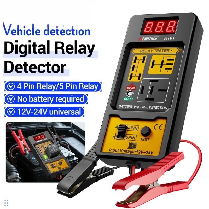 Relay Detector Digital Vehicle Detection Digital Display Voltage Battery Tester