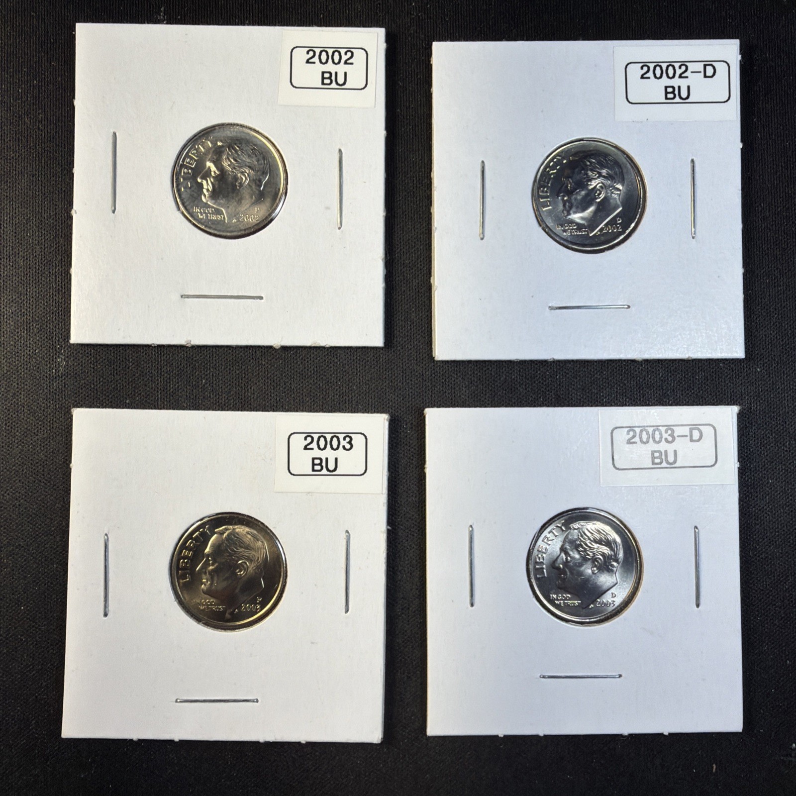 2002 & 2003 P&D Roosevelt Dimes Choice Gem BU - Free Shipping