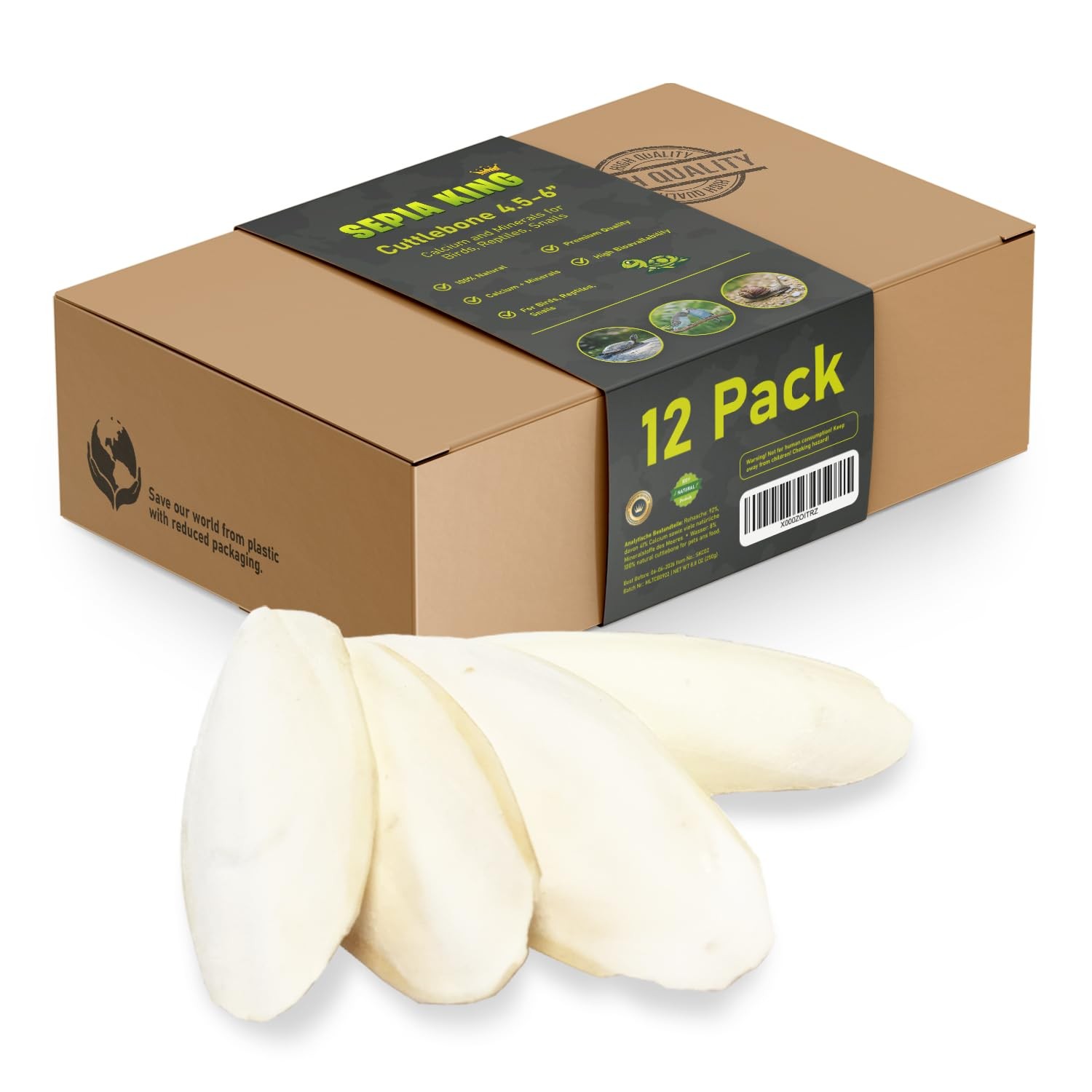 - Medium - 100% Natural Calcium Supplement - Premium Cuttlebone Perfect for B...