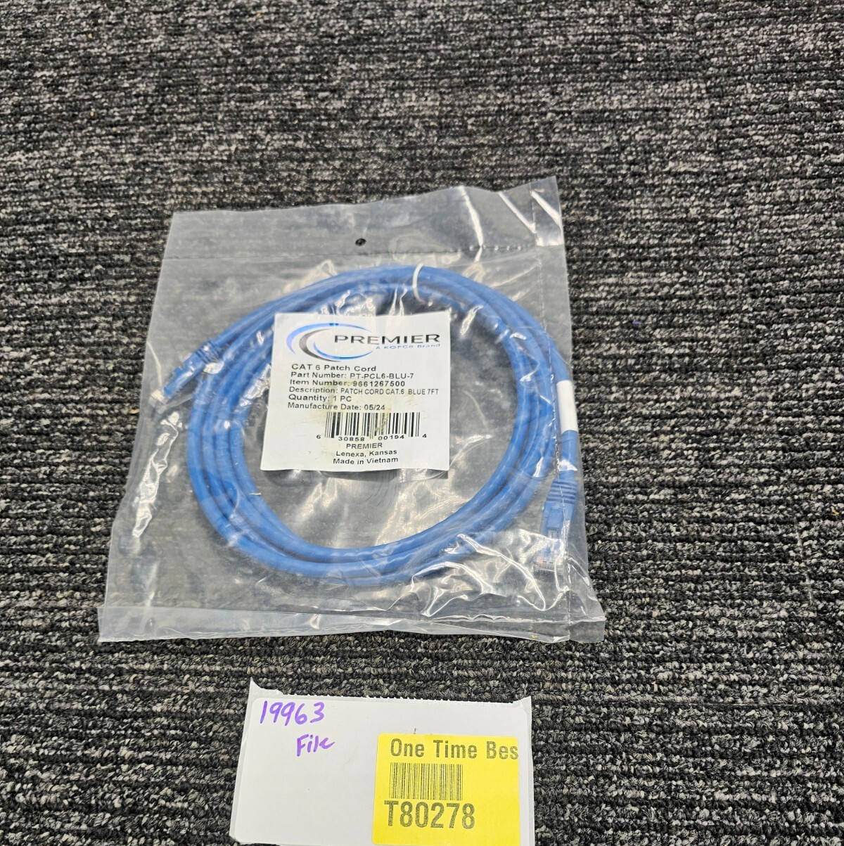(QTY 5) Premier PT-PCL6-BLU-7 CAT6 Patch Cord Cable 7FT BLUE