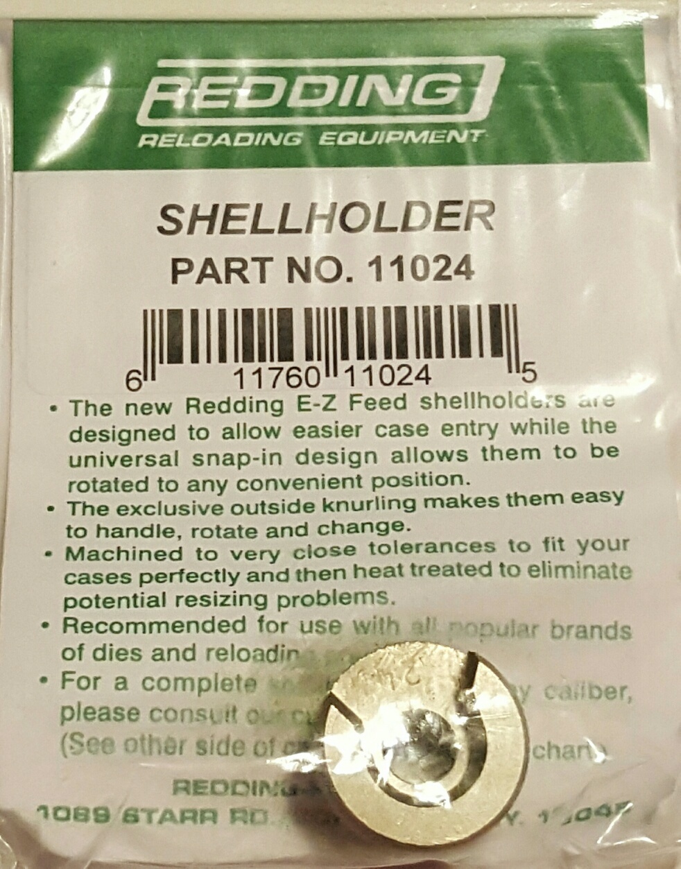 11024 REDDING #24 SHELLHOLDER (6.5MM X 54 MANNLICHER +) - BRAND NEW - FREE SHIP